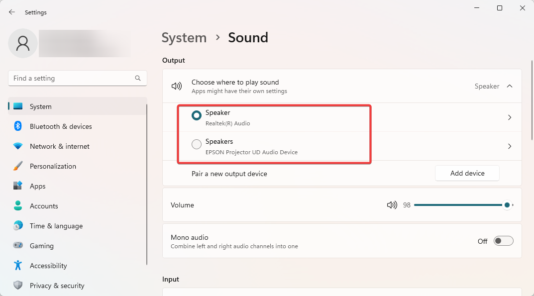 how to use 2 audio outputs at the same time on windows 11