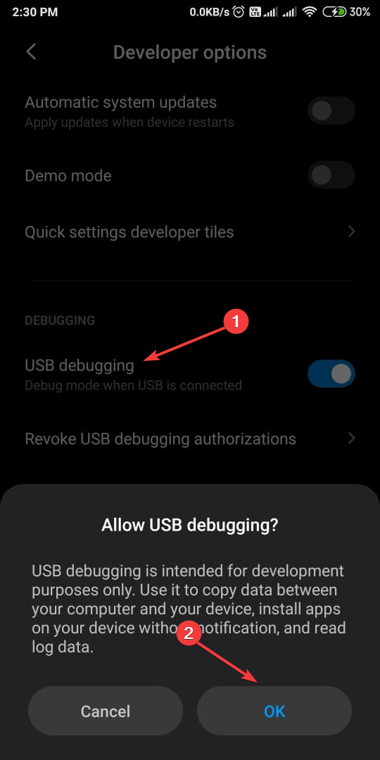 USB DEBUGGING -adb reboot bootloader not working