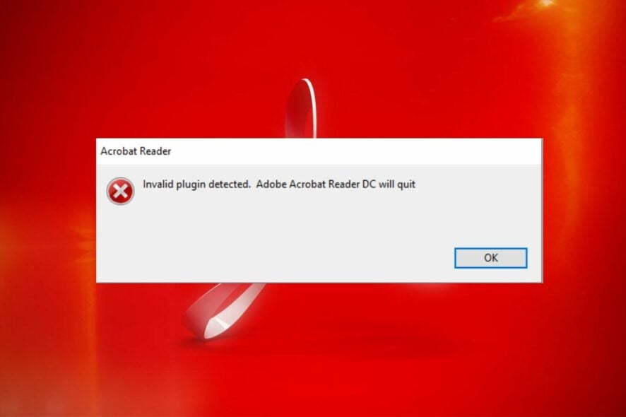 adobe acrobat invalid plugin detected