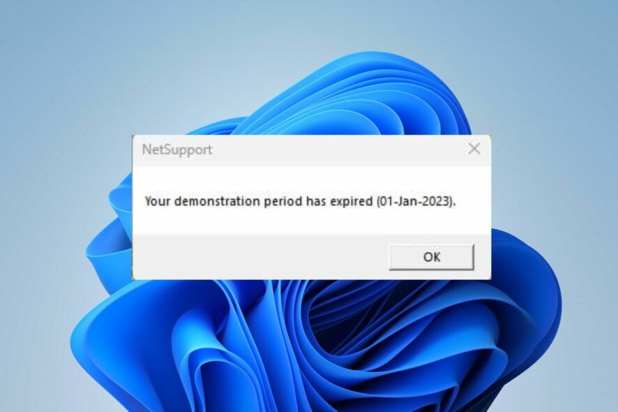 netsupport your demonstration period has expired