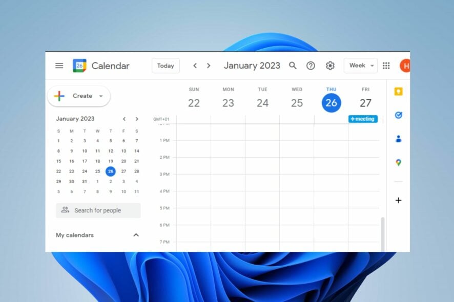 google calendar windows 11