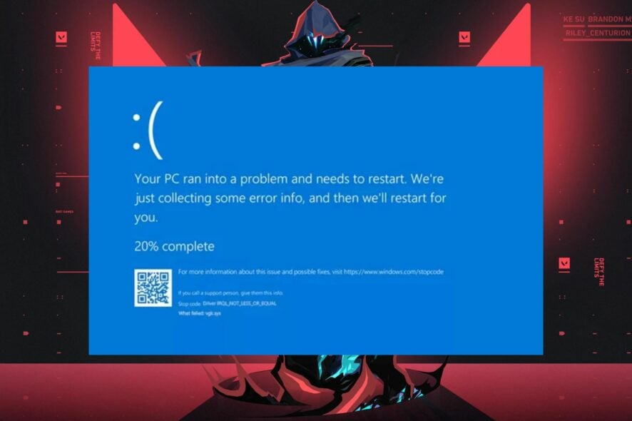 vgk.sys blue screen