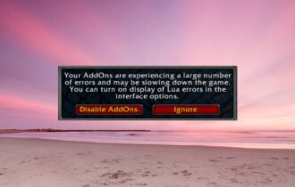 How to fix WOW Addons Error Message