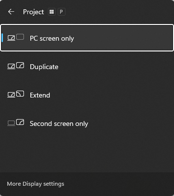Windows Display -connect windows 11 to projector