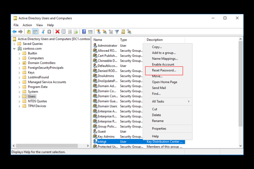 change password on Remote Desktop