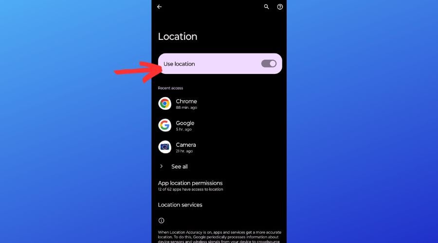 disable location android