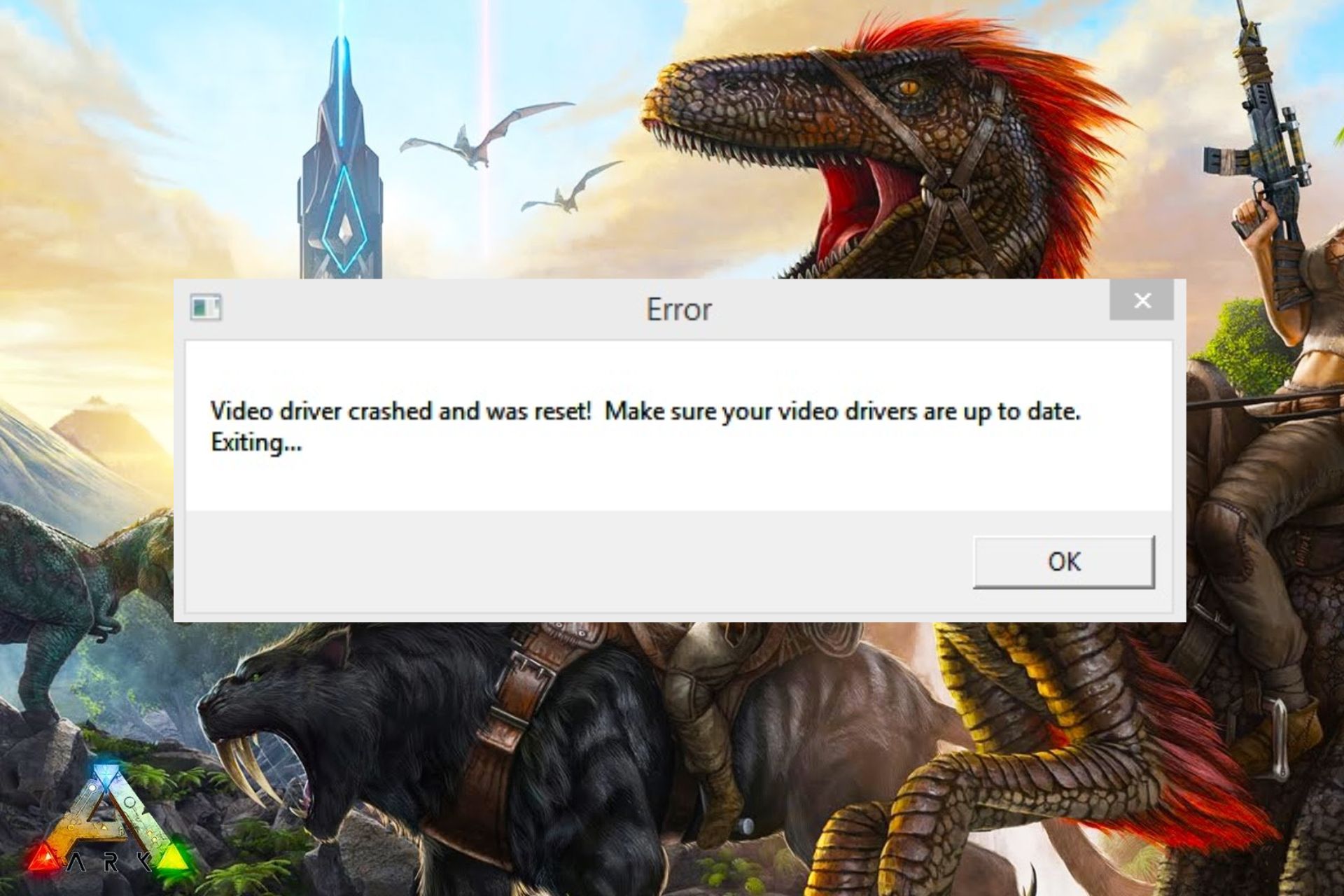 ark video driver crashed and was reset fix