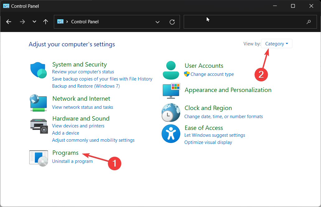 Control Panel - Programs-run 32 bit programs on 64 bit windows 11 