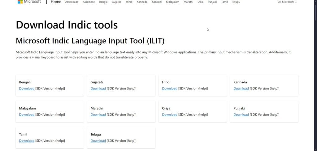 indic input