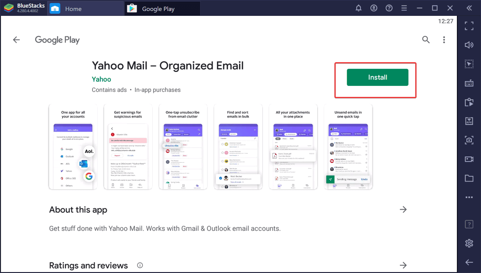 install yahoo mail on pc