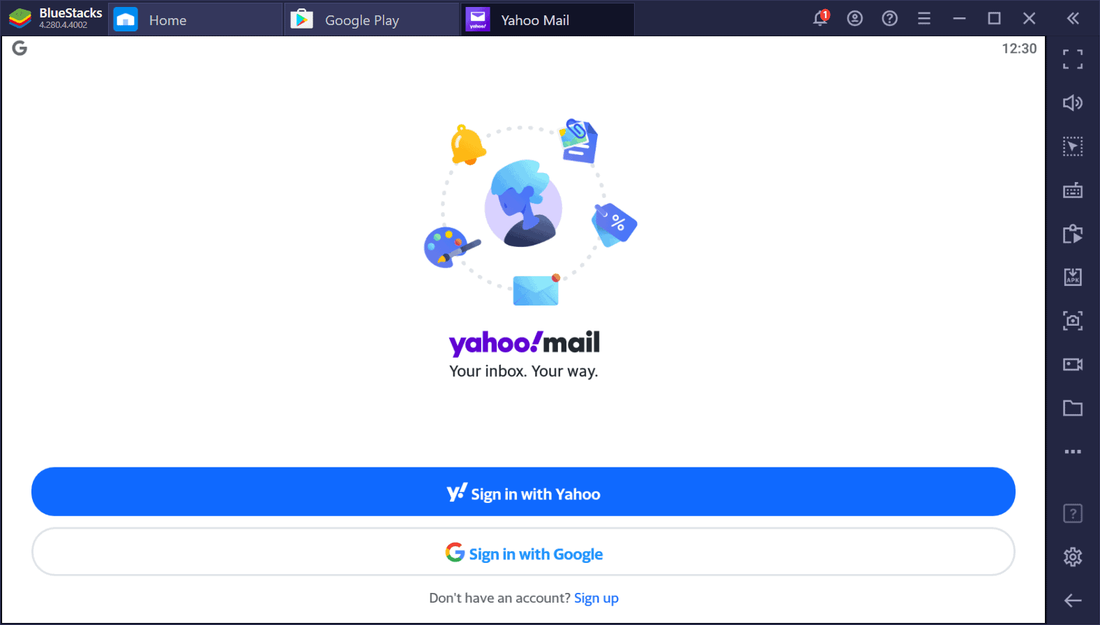 login to yahoo mail app on pc