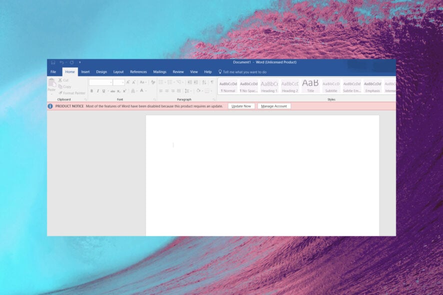 most of the features have been disabled in Word and Excel