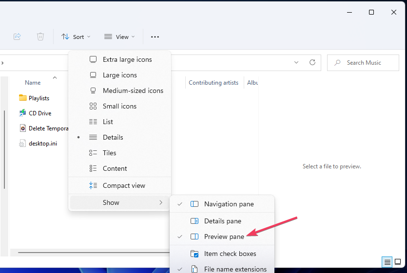 Preview pane option file explorer preview pane not working windows 11