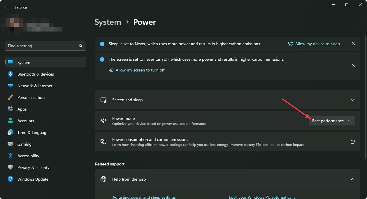 setting best performance power mode windows 11