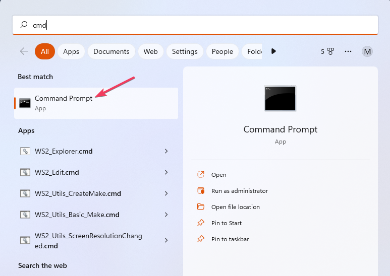 Command Prompt search result reinstall snipping tool windows 11