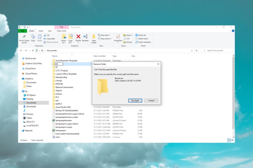 What to do if I can't rename folder in Windows 10