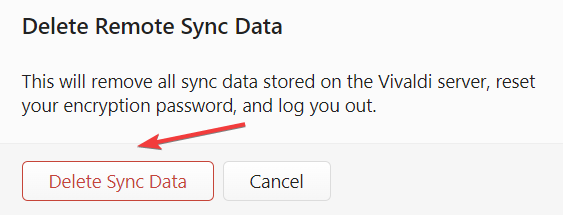 delete sync data