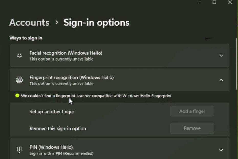 Fingerprint Scanner Not Compatible: Windows 11 Quick Fixes