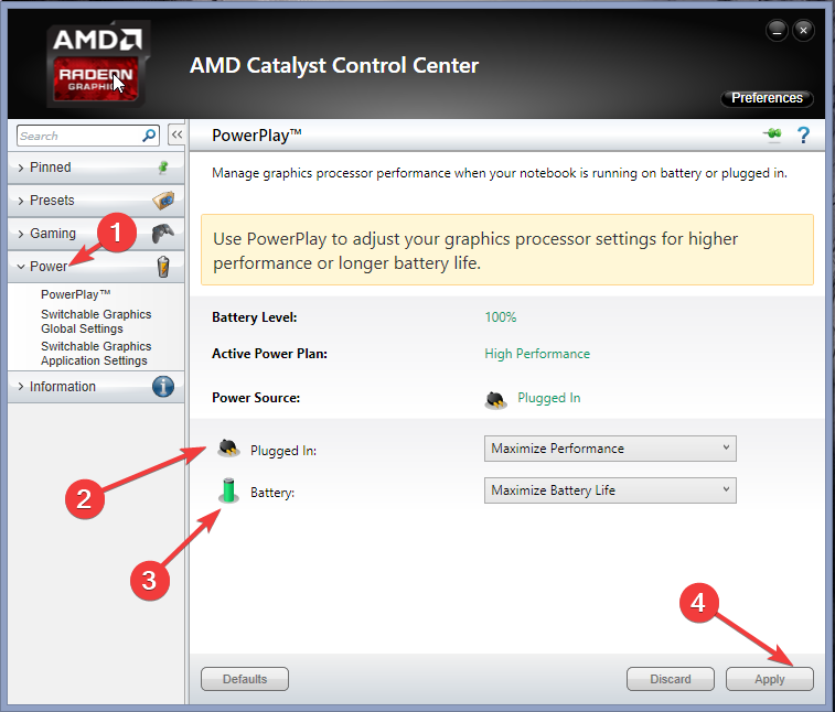 AMD power 1 -how to use dedicated graphics card instead of integrated