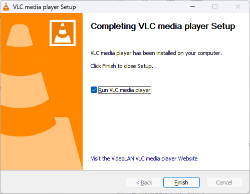 VLC を終了します。