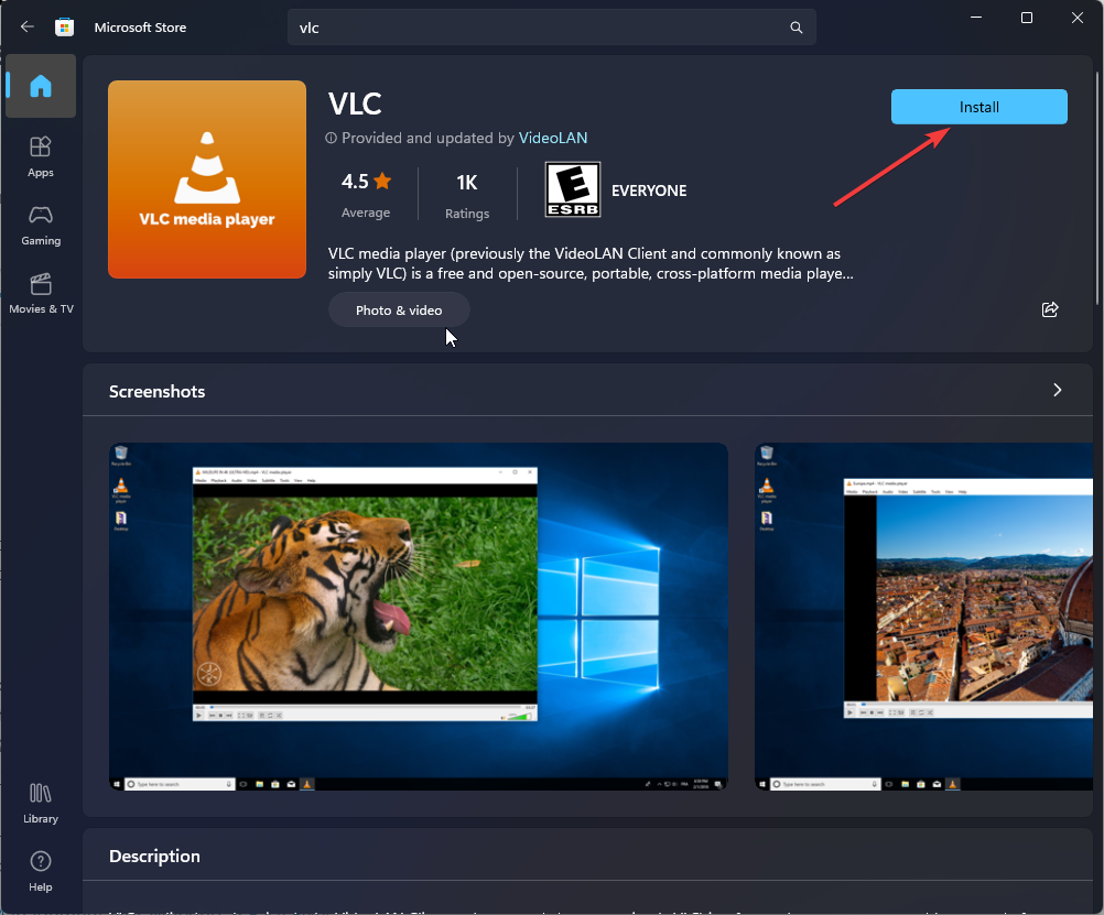 Install VLC -how to install software without admin rights windows 11