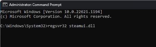 steam の登録 - steamui.dll の読み込みに失敗しました。