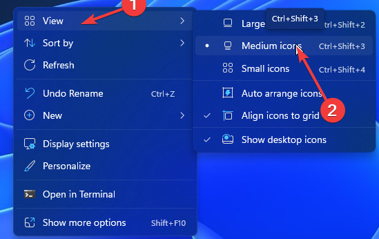Small icons -icons overlapping windows 11
