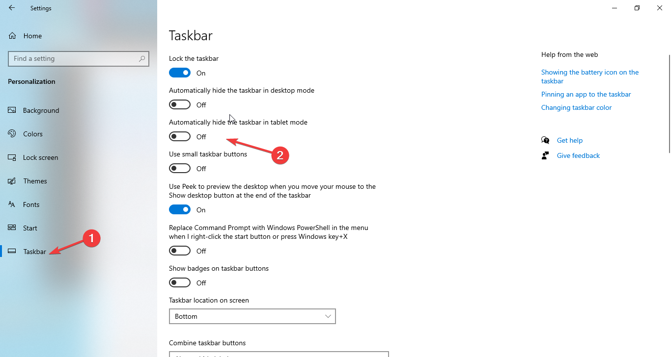 Faltan los iconos de la barra de tareas de la barra de tareas 1 de Windows 10