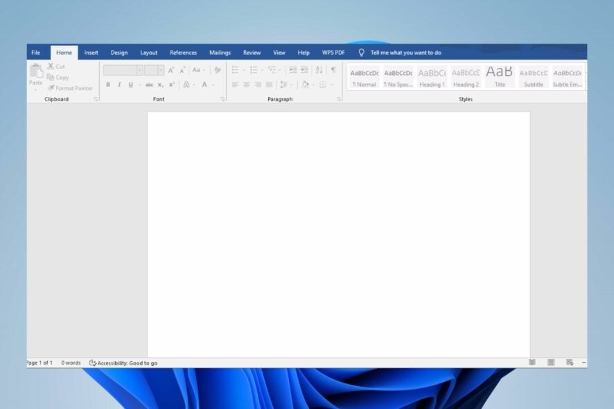 word document blank when opened
