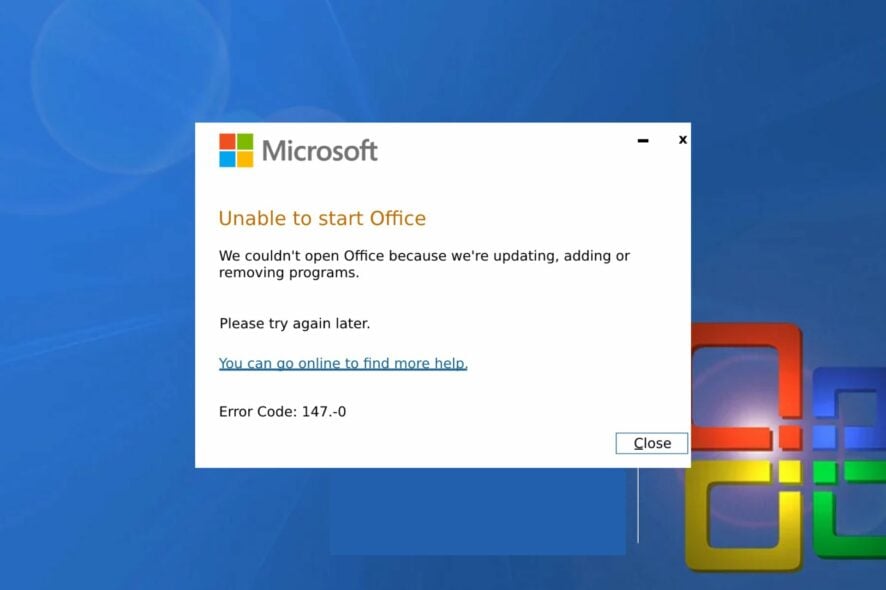 microsoft office error code 147-0