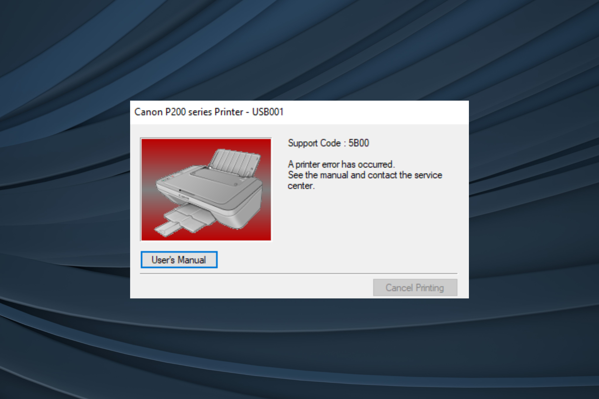 fix canon error 5b00 in Windows