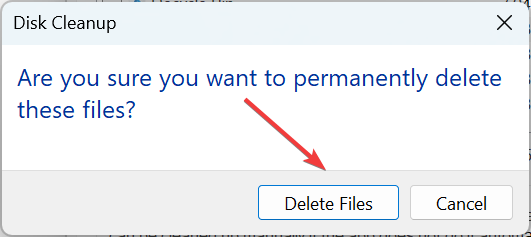 delete files to fix operation did not complete successfully