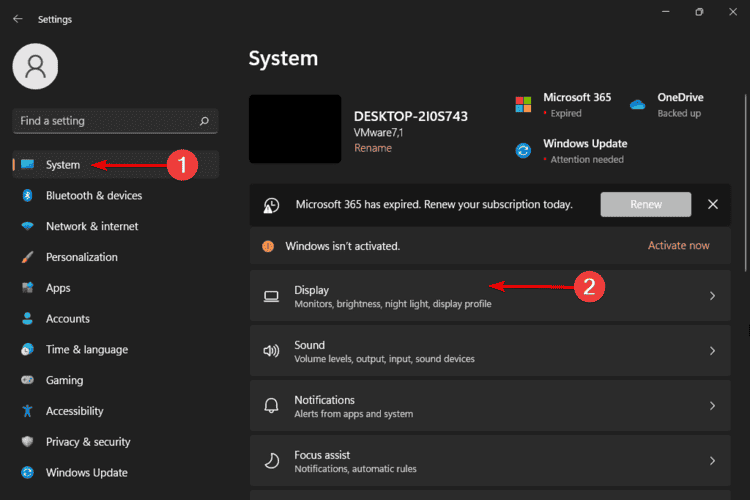 display settings w11