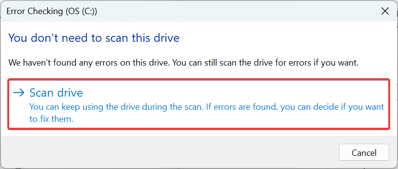 scan drive to fix disk defragmenter was scheduled using another program