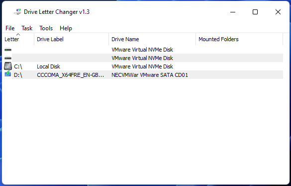 ドライブ文字チェンジャー ウィンドウ ドライブ文字の変更 Windows 11