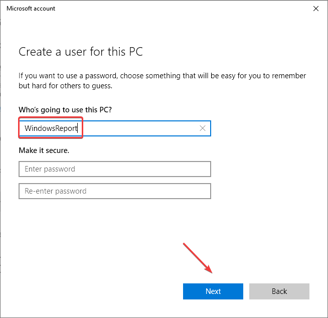 create account to reset registry permissions windows 10