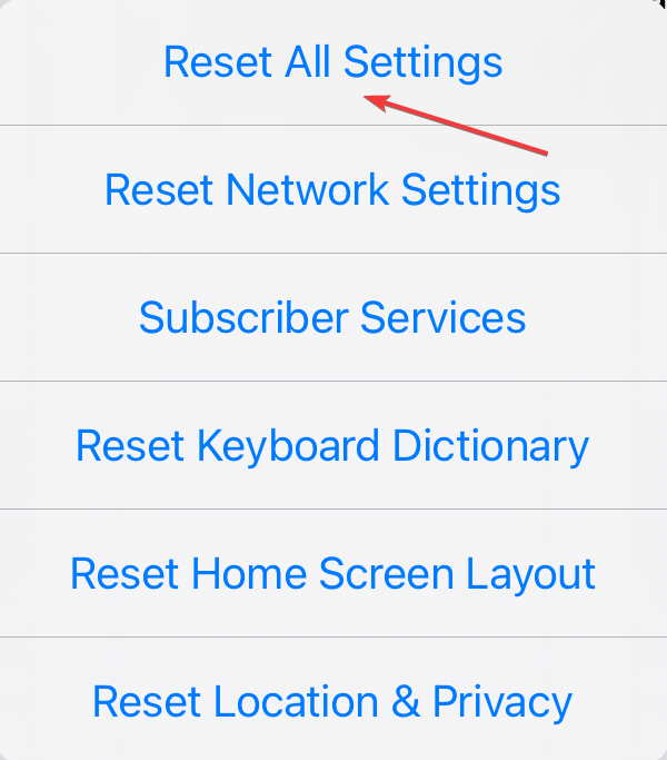 reset all settings to fix OneDrive files not syncing on iPad