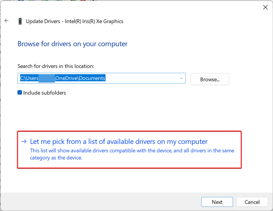 Browse your computer for drivers