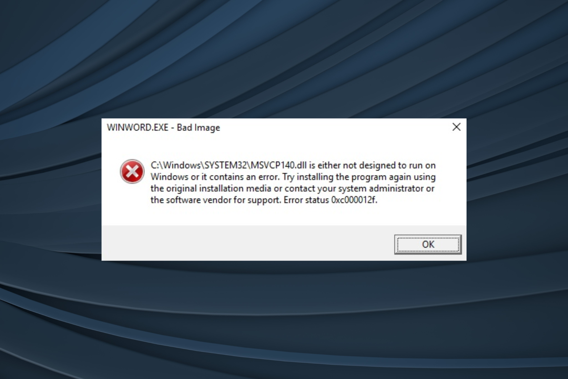 fix not designed to run on windows error
