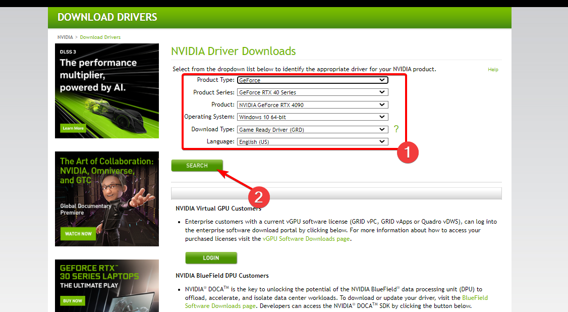 nvidia search