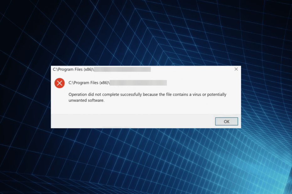 Fix Operation Did Not Complete Successfully [Virus, PUP]