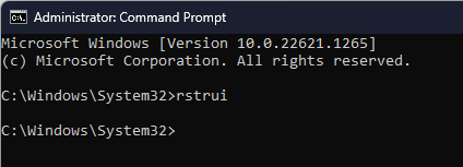rstrui command prompt diagnosing your pc