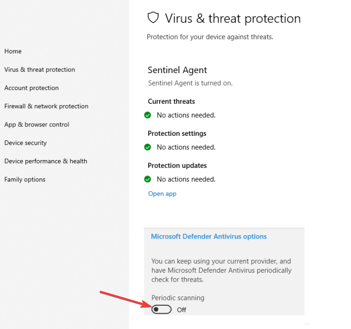 enable to fix windows security actions recommended