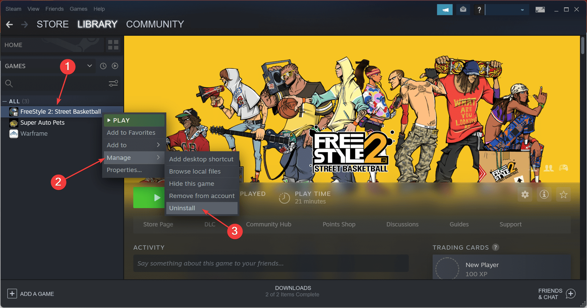 uninstall game to fix steam content file locked
