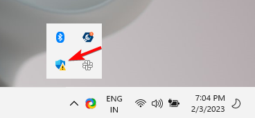 click on windows security icon