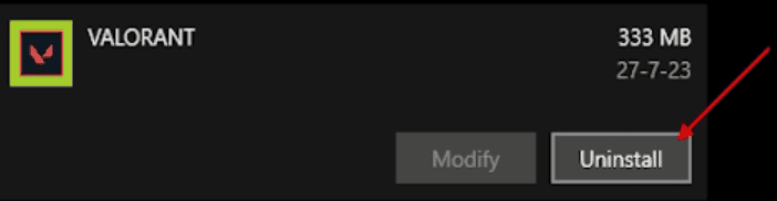 uninstall valorant