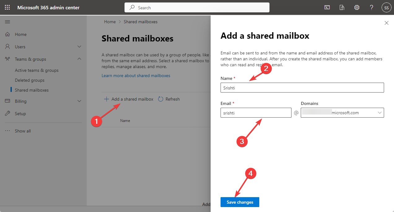Add a shared mailbox
