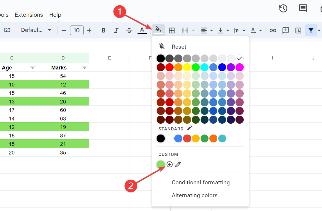 How to Sort Google Sheets by color