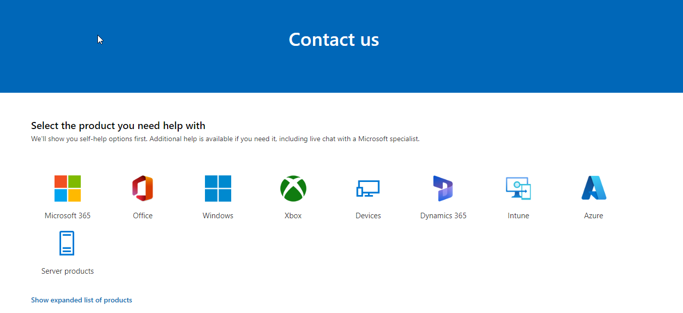 Contact Microsoft Support