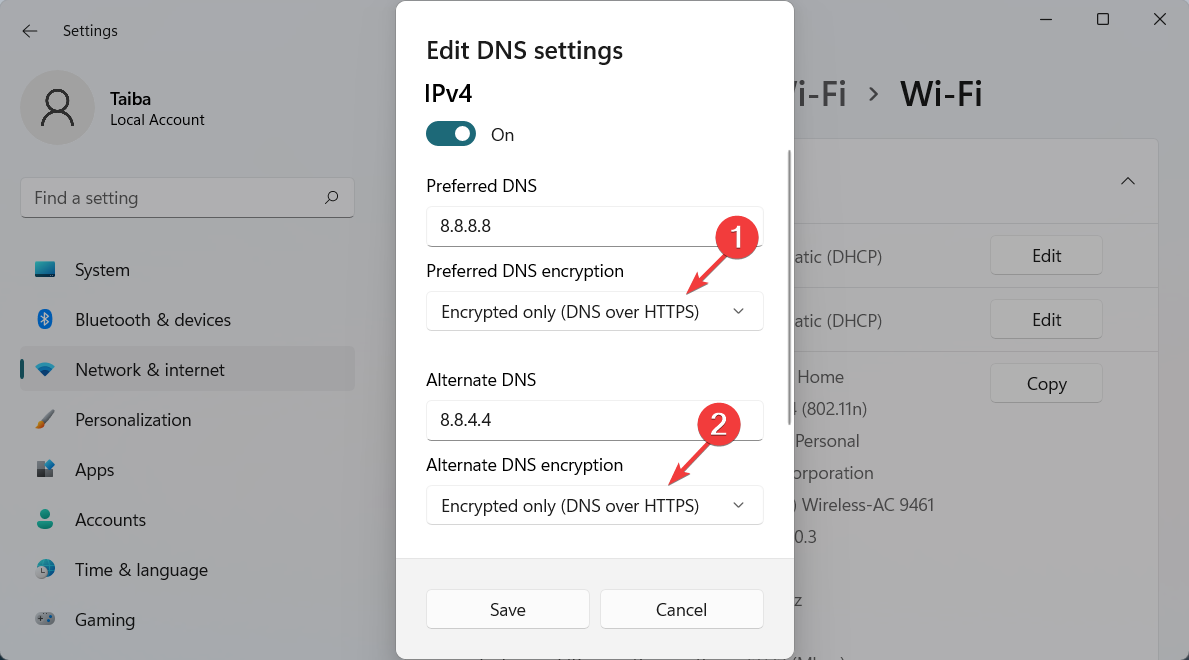 Windows 11 で DNS 設定を変更する